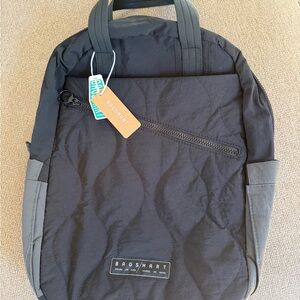 Black and Gray Quilted Backpack